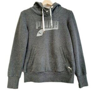 PUMA Sweatshirt Hoodie Grey w/ Velvet Logo Sz S